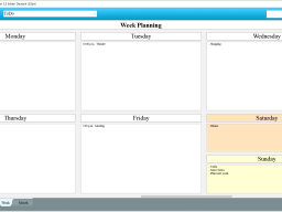 Weekly plan